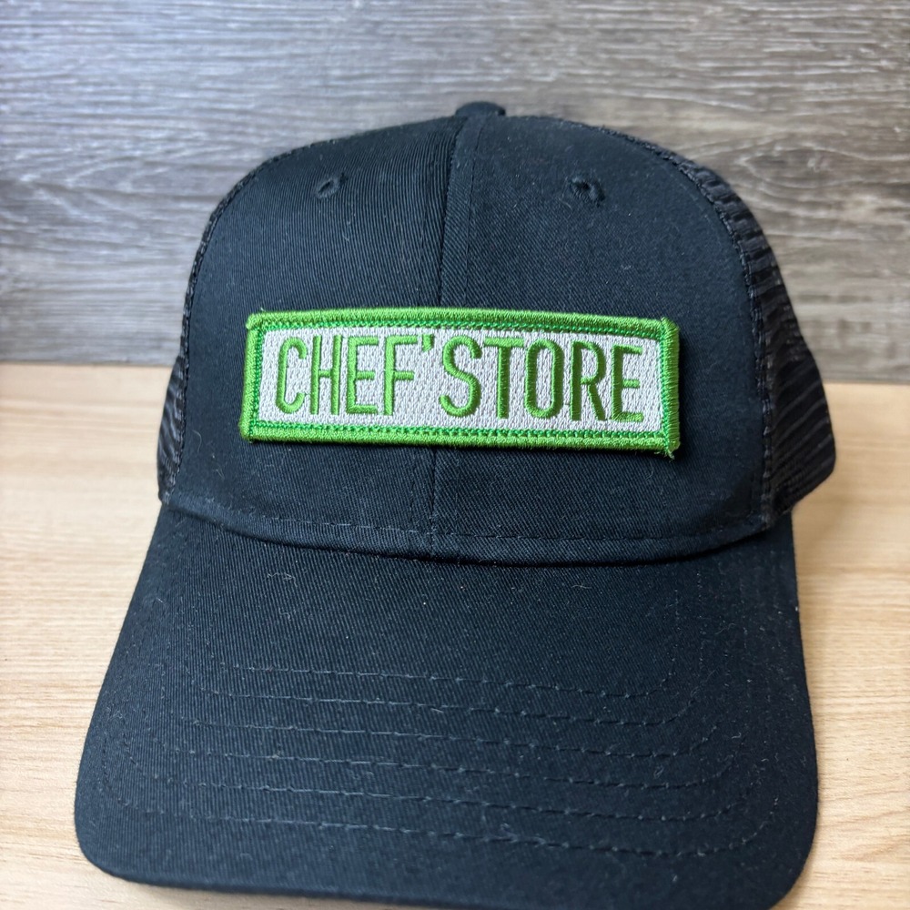 Chef Store Hat Cap Snap Back Black Green Patch Logo Adjustable‎ Mens - Picture 2 of 9